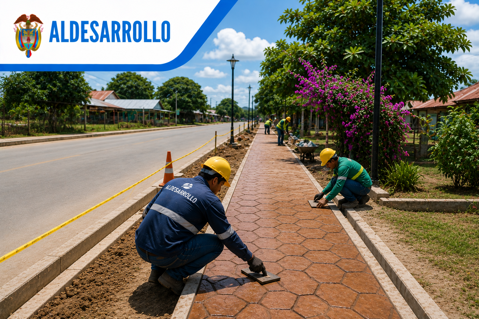 ALDESARROLLO impulsó construcción de andenes en La Primavera, Vichada, para mejorar la movilidad urbana