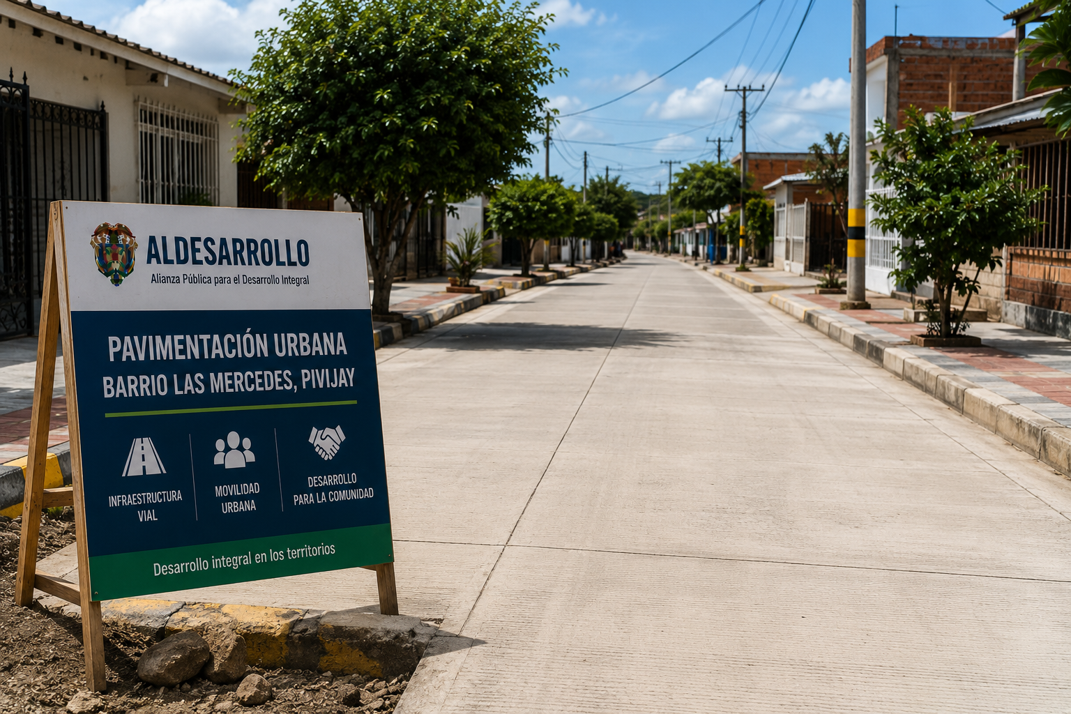 ALDESARROLLO impulsa pavimentación urbana en Pivijay para mejorar vías locales